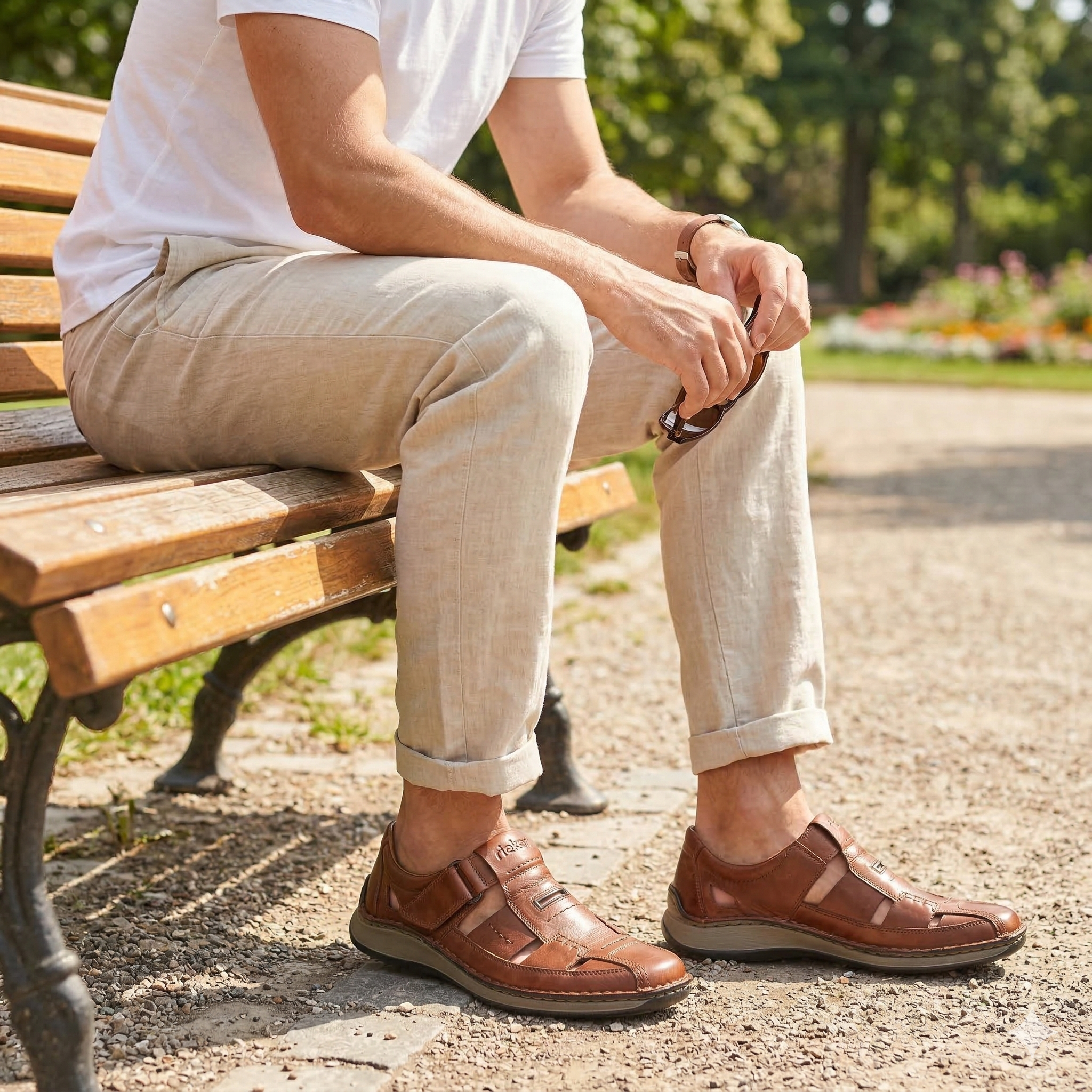 Rieker 05284 Mens Fisherman Sandals Brown