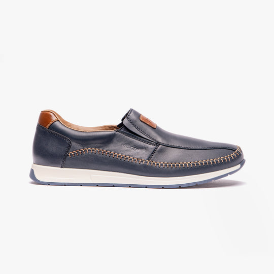 Rieker 11962 Mens Slip-On Shoes Blue