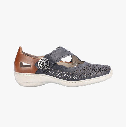 Rieker 413G4-14 Womens Shoes Blue Multi