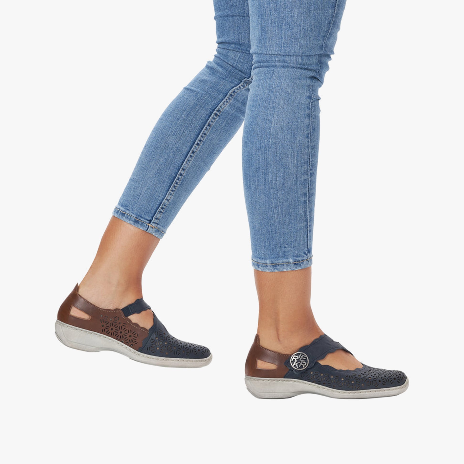 Rieker 413G4-14 Womens Shoes Blue Multi