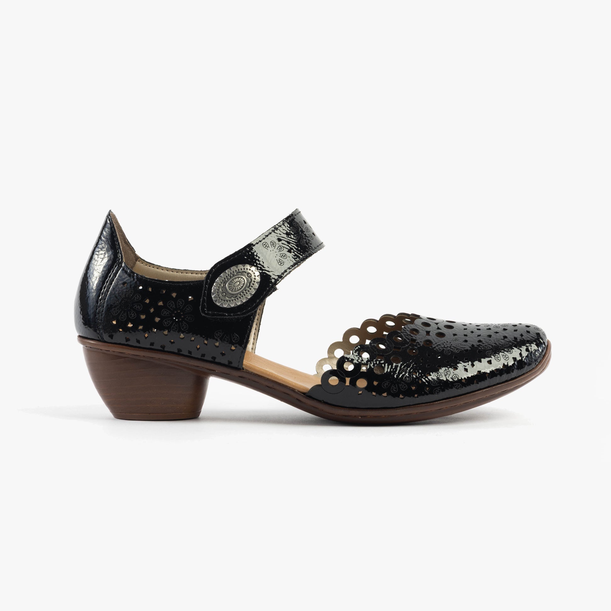 Rieker 43753-02 Womens Shoes Patent Black