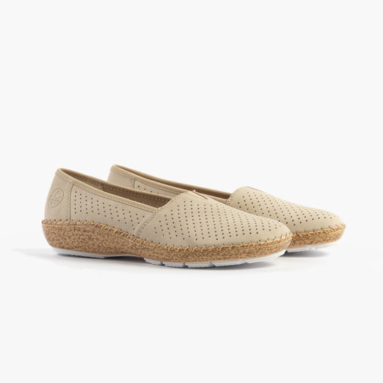Rieker 44854 Womens Loafers Beige