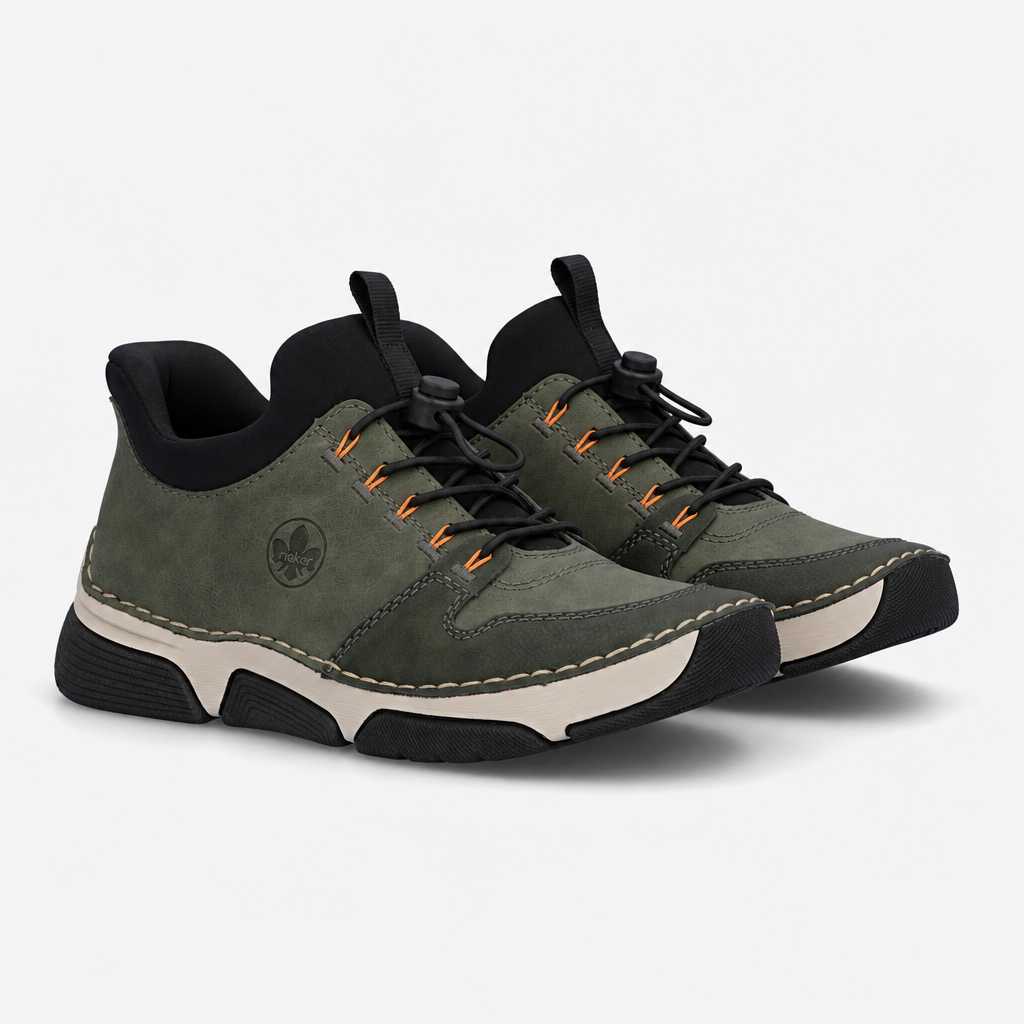 Rieker 45963 Womens Slip-On Trainers Forest/Moss/Black