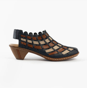 Rieker 46778-14 Womens Shoes Blue Combination