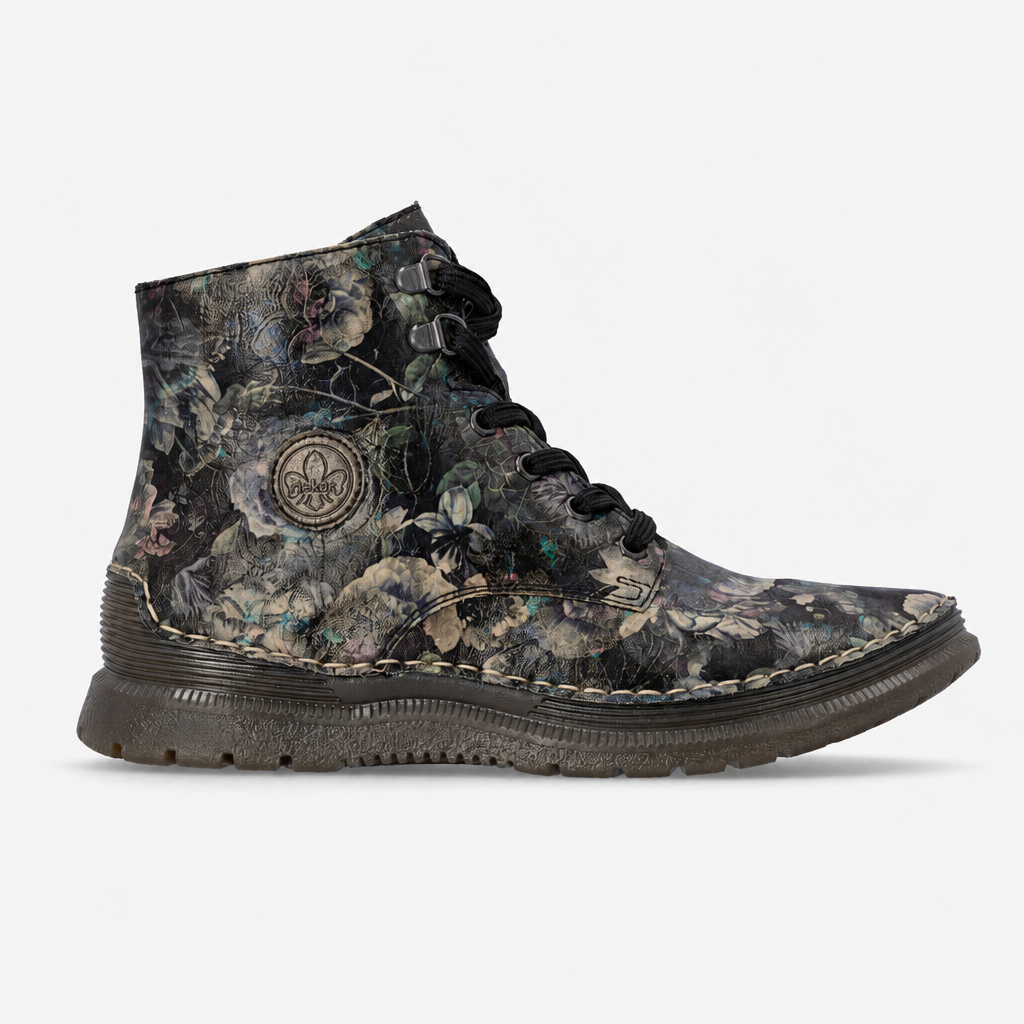 Rieker 53632 Womens Ankle Boots Black-Pastel/Antique