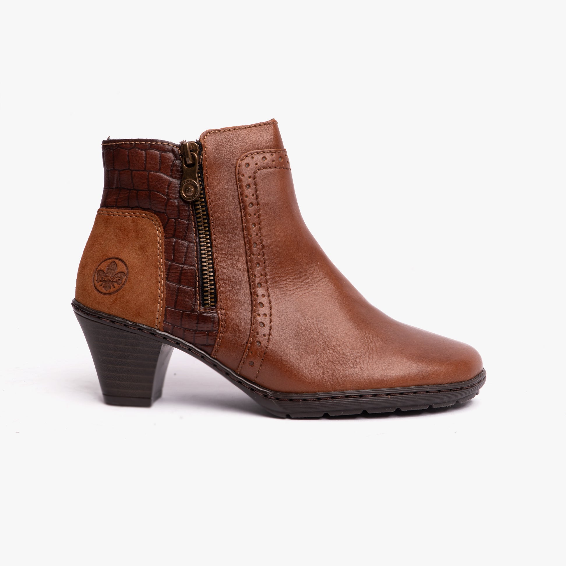 Rieker 57186-24 Womens Leather Boots Brown