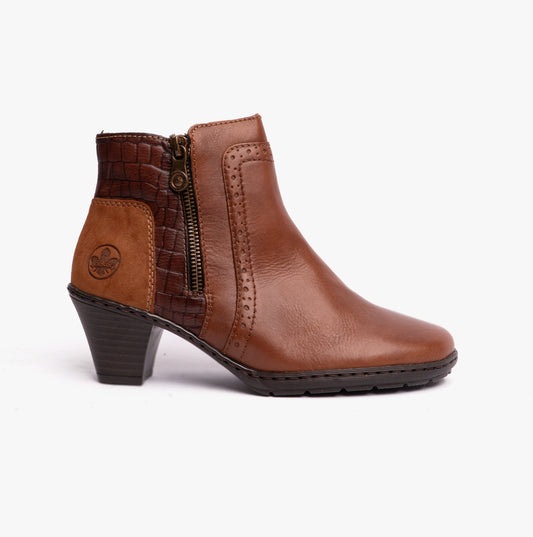 Rieker 57186-24 Womens Leather Boots Brown