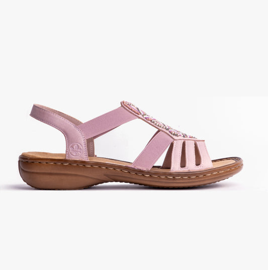 Rieker 60801-30 Womens Sandals Pink