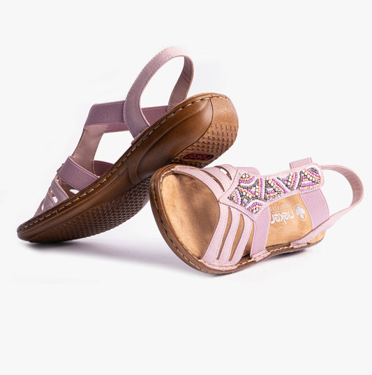 Rieker 60801-30 Womens Sandals Pink