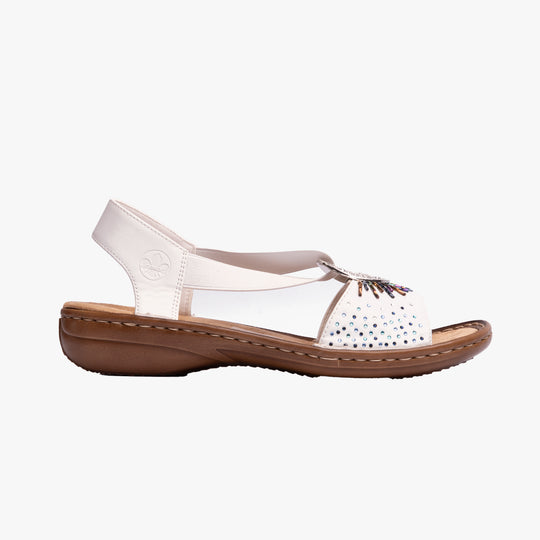Rieker 60880 Womens Slingback Sandals White