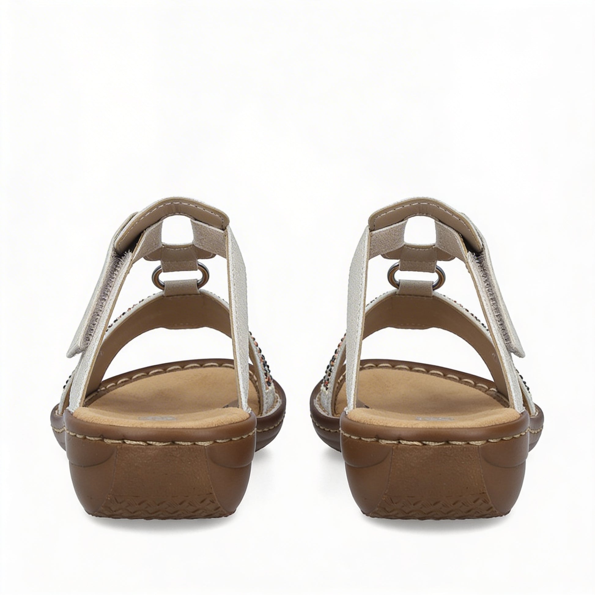 Rieker 608K2-40 Womens Ankle Strap Sandals Silver