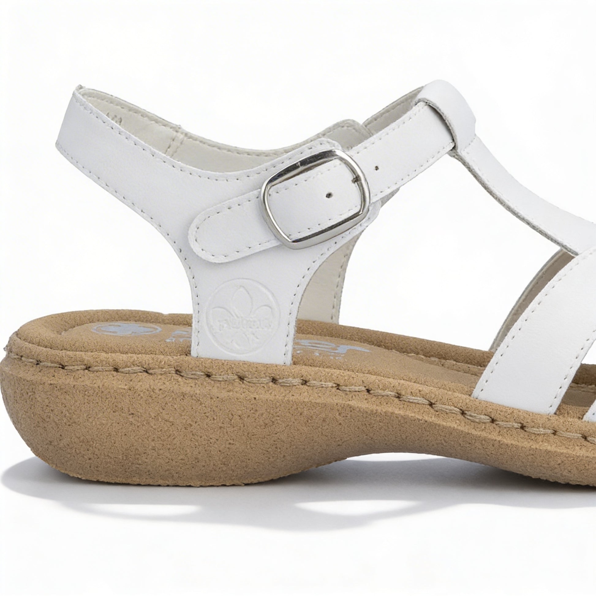 Rieker 61853 Womens Ankle Strap Sandals White
