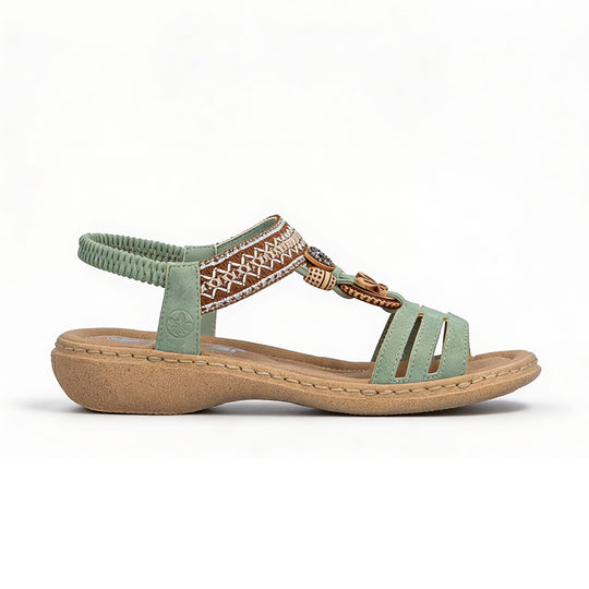 Rieker 61855 Womens Strappy Sandals Green