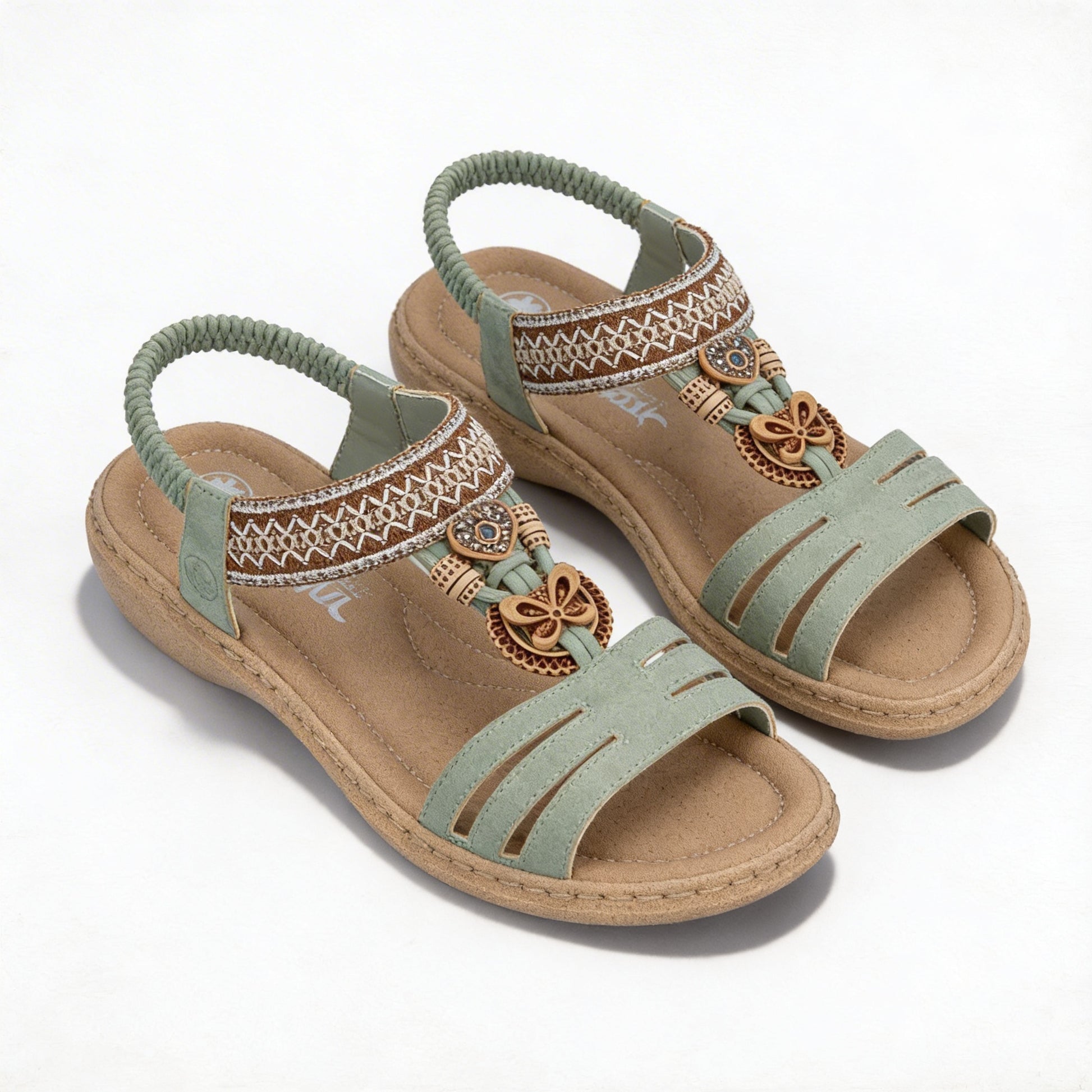 Rieker 61855 Womens Slingback Sandals Green