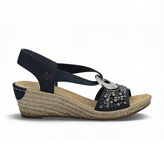 Rieker 62451 Womens Slingback Sandals Blue
