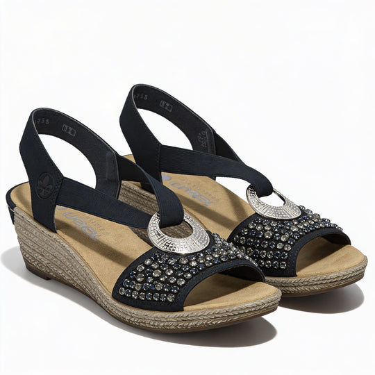 Rieker 62451 Womens Slingback Sandals Blue