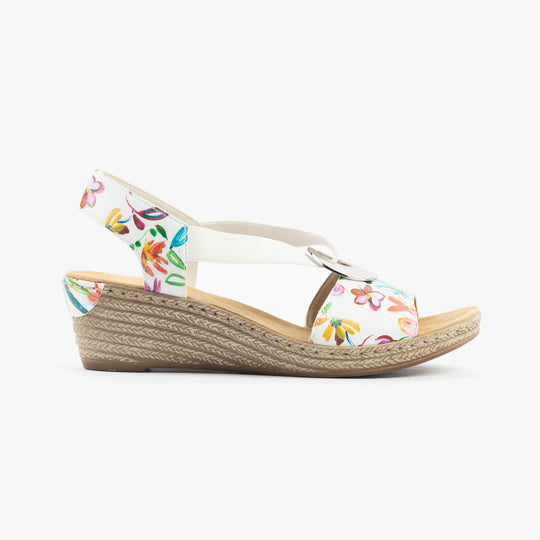 Rieker 624H6 Womens Wedge Sandals Multi