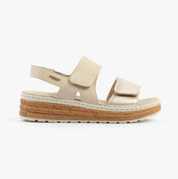 Rieker 62761-90 Womens Sandals Gold