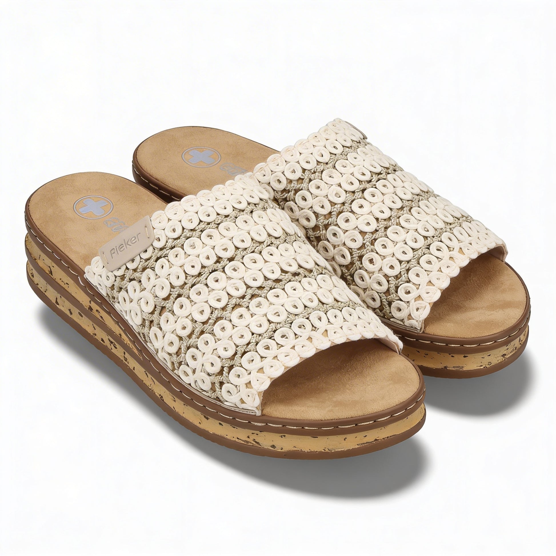 Rieker 629X8-60 Womens Ankle Strap Sandals Beige