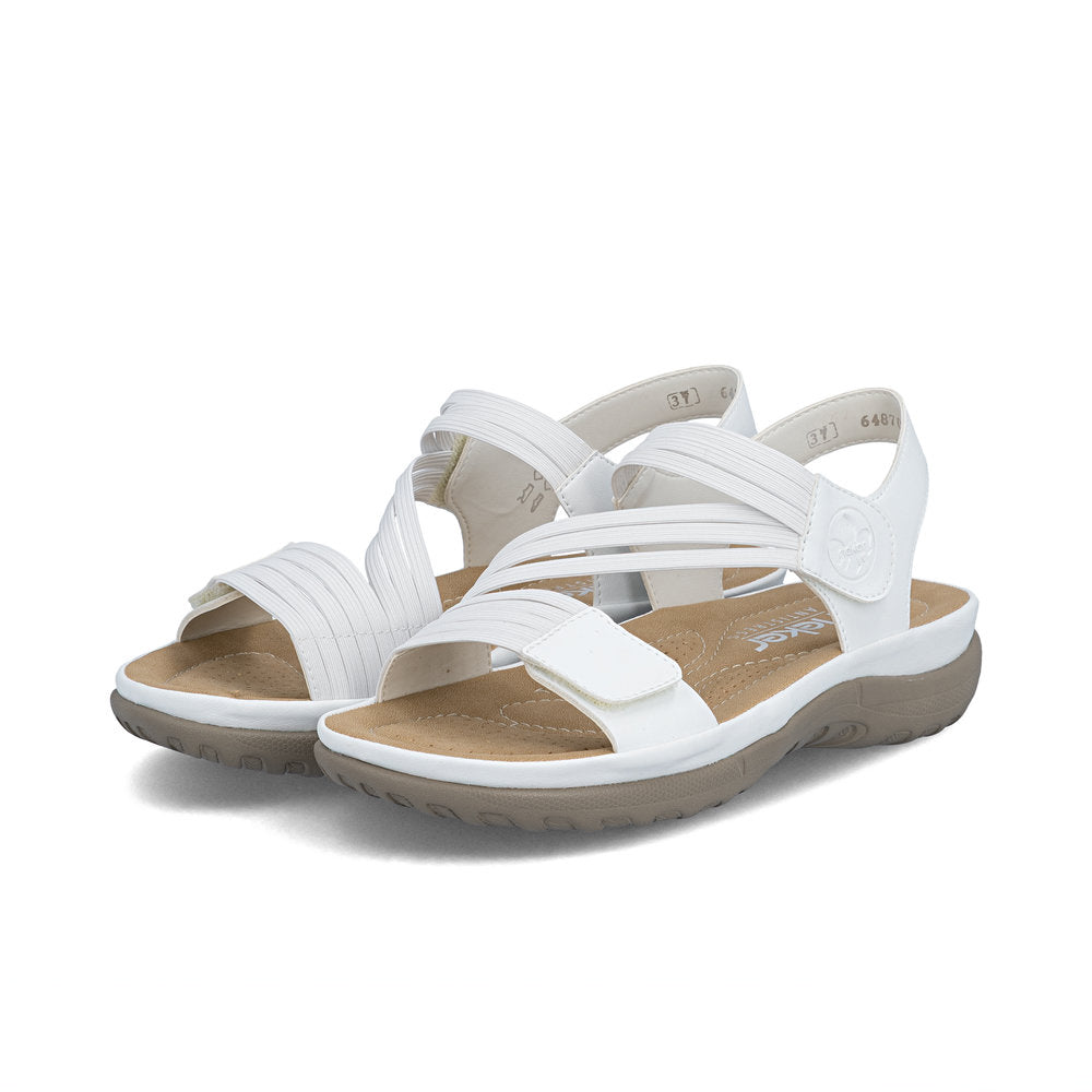 Rieker 64870 Womens Ankle Strap Sandals White