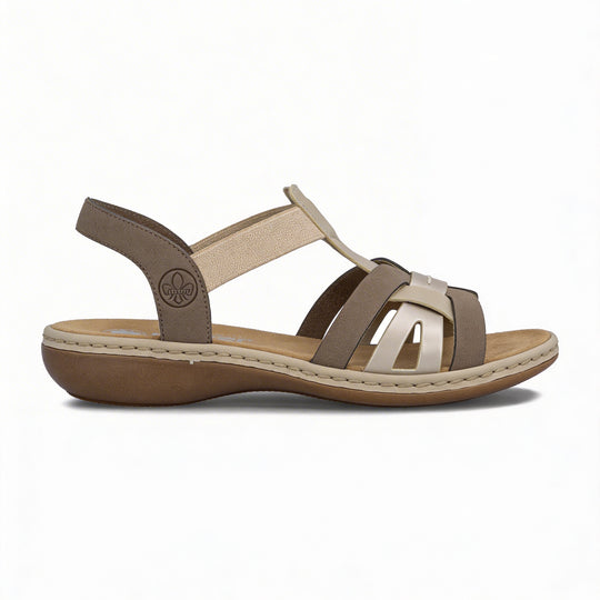 Rieker 65918 Womens Strappy Sandals Beige
