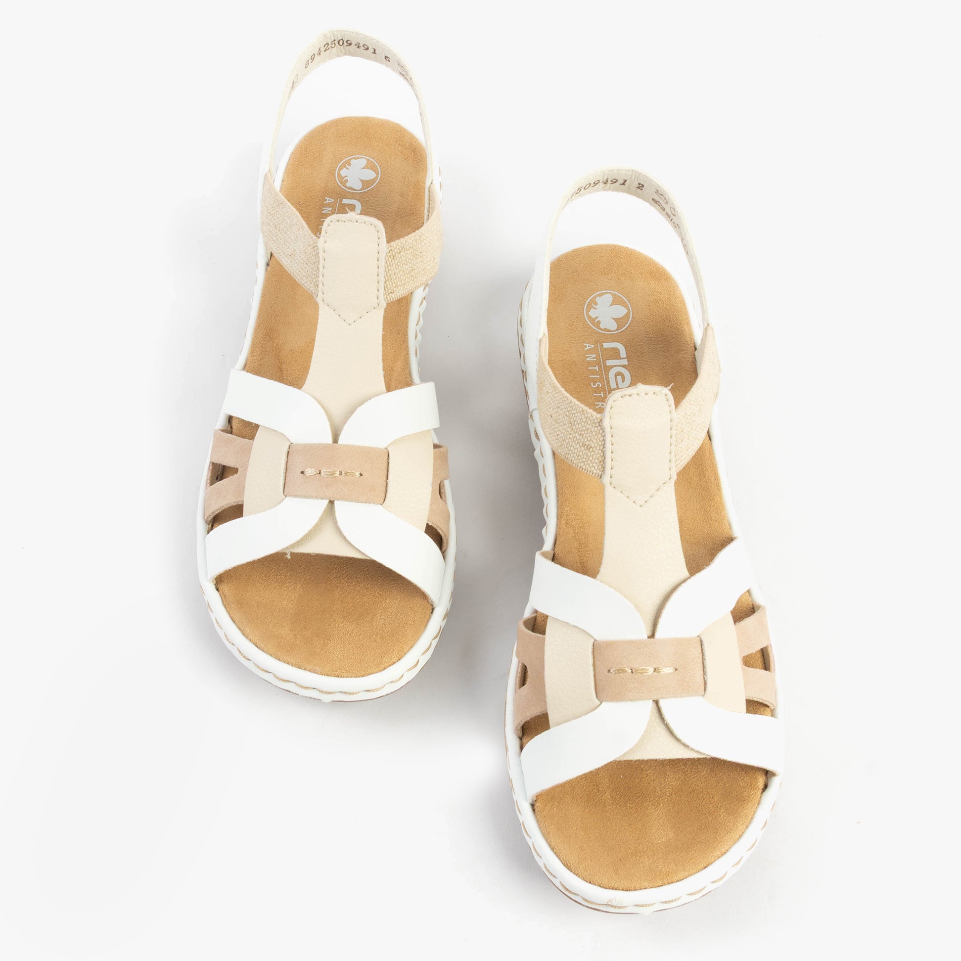 Rieker 65918-81 Womens Sandals White Combination