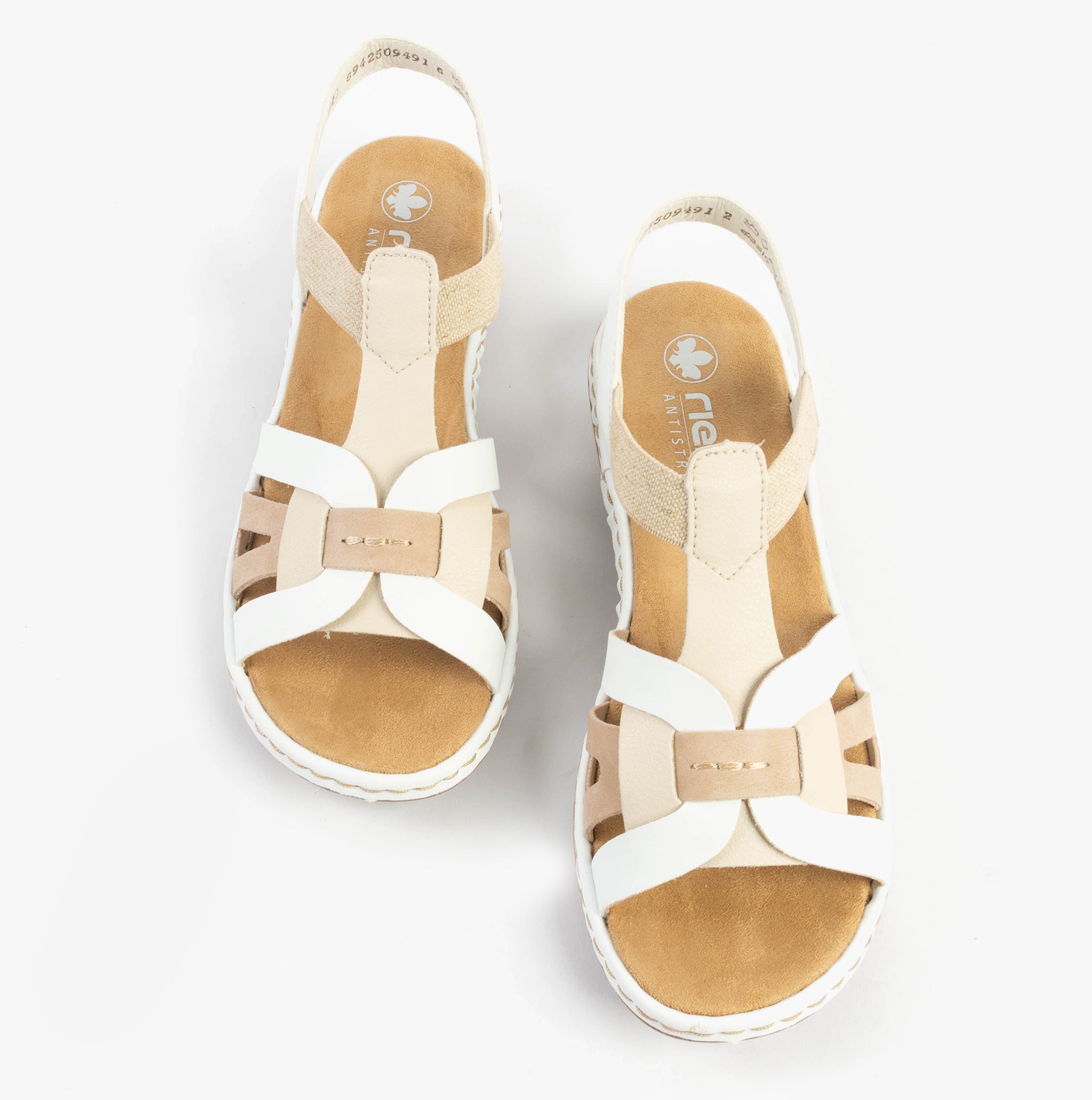 Rieker 65918-81 Womens Sandals White Combination