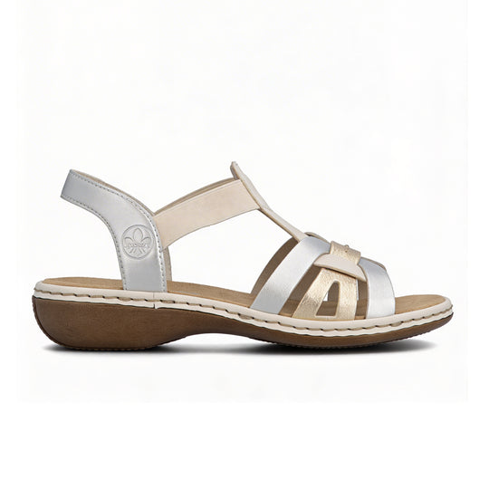 Rieker 65918 Womens Strappy Sandals Metallic