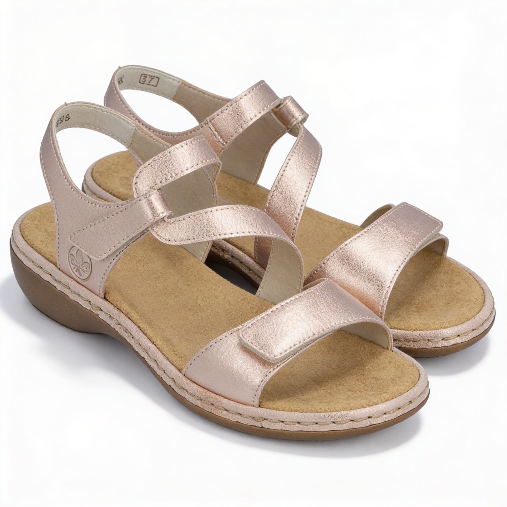 Rieker 659C7-89 Womens Comfort Sandals Metallic