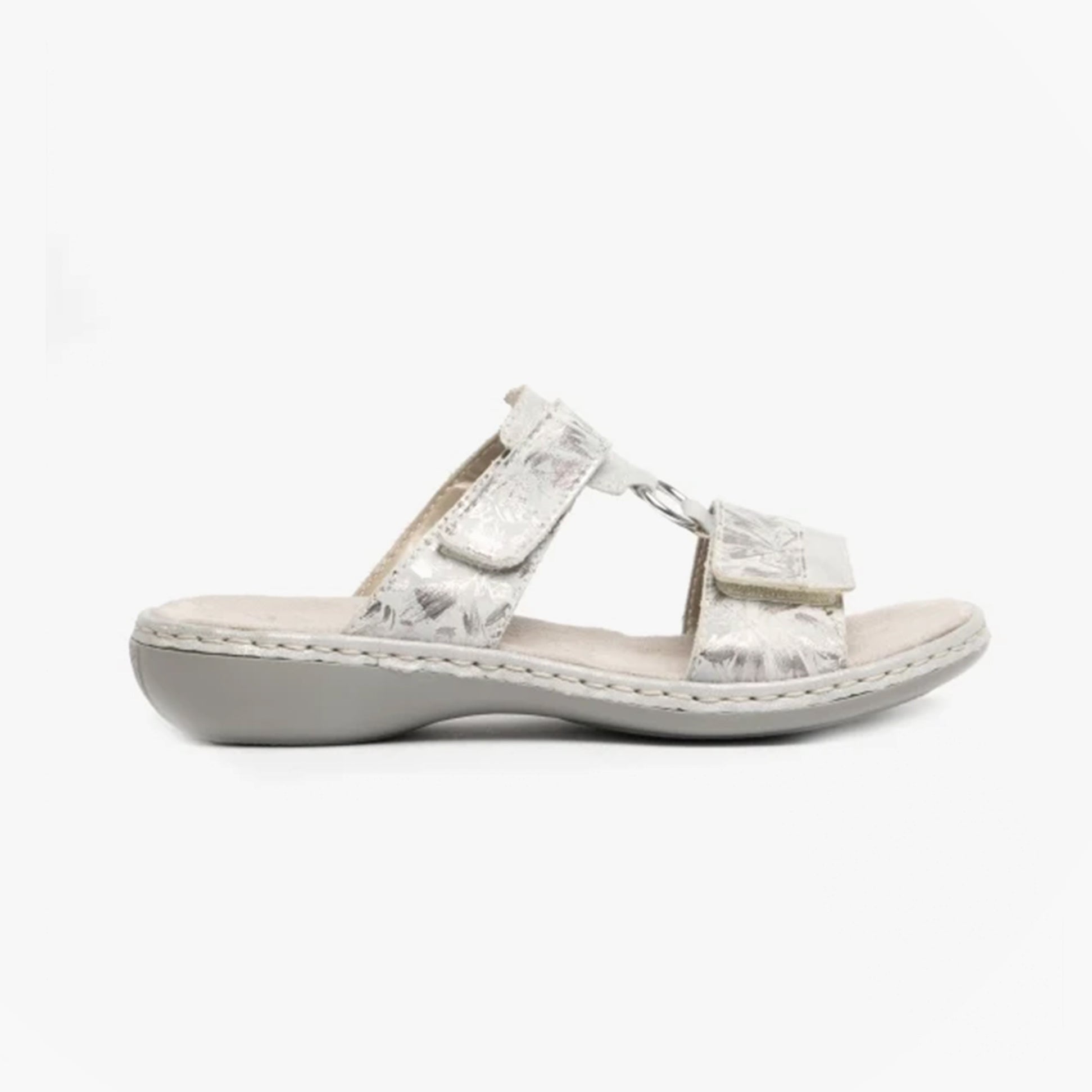 Rieker 659X6-80 Womens Sandals White Metallic