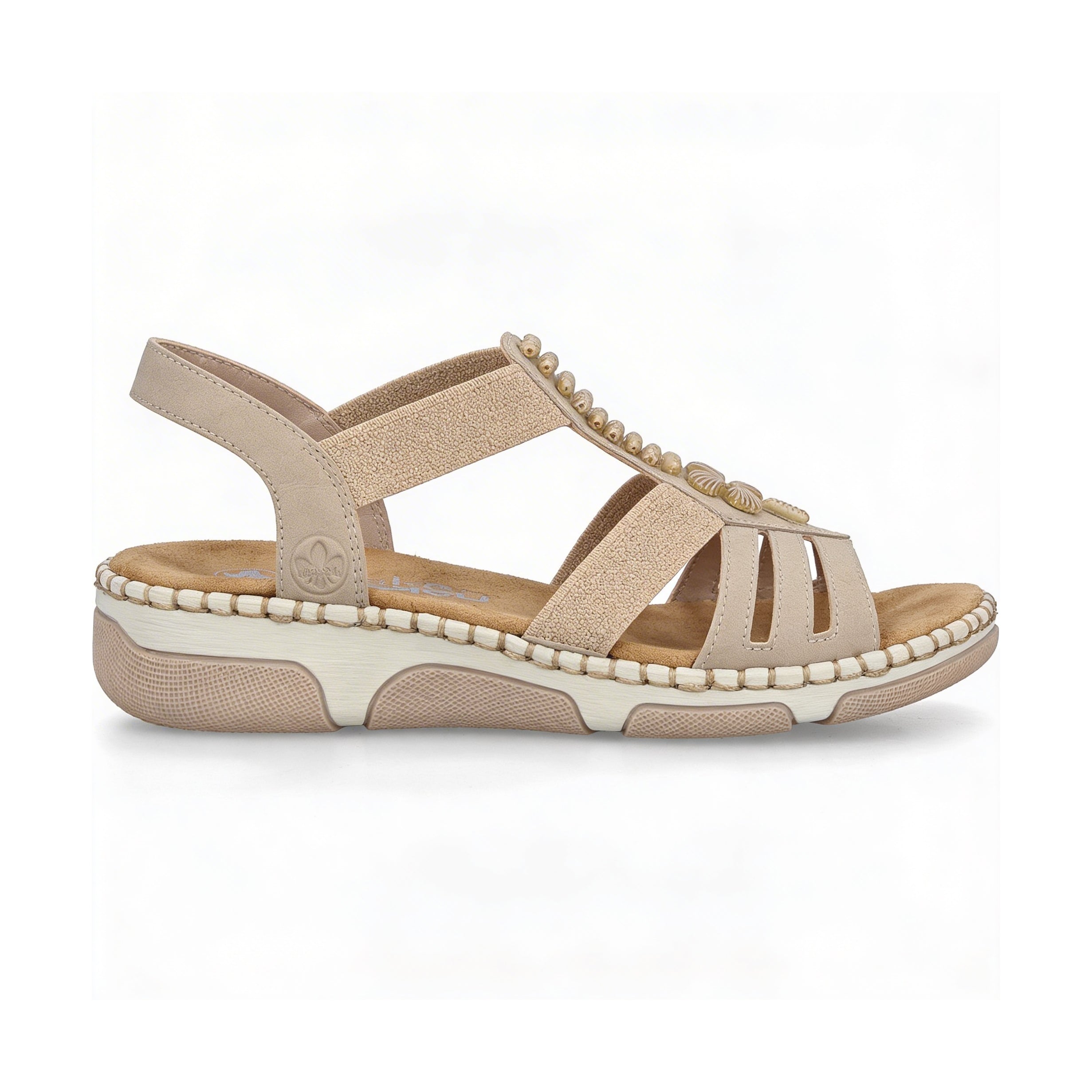 Rieker 66201 Womens Slingback Sandals Cream