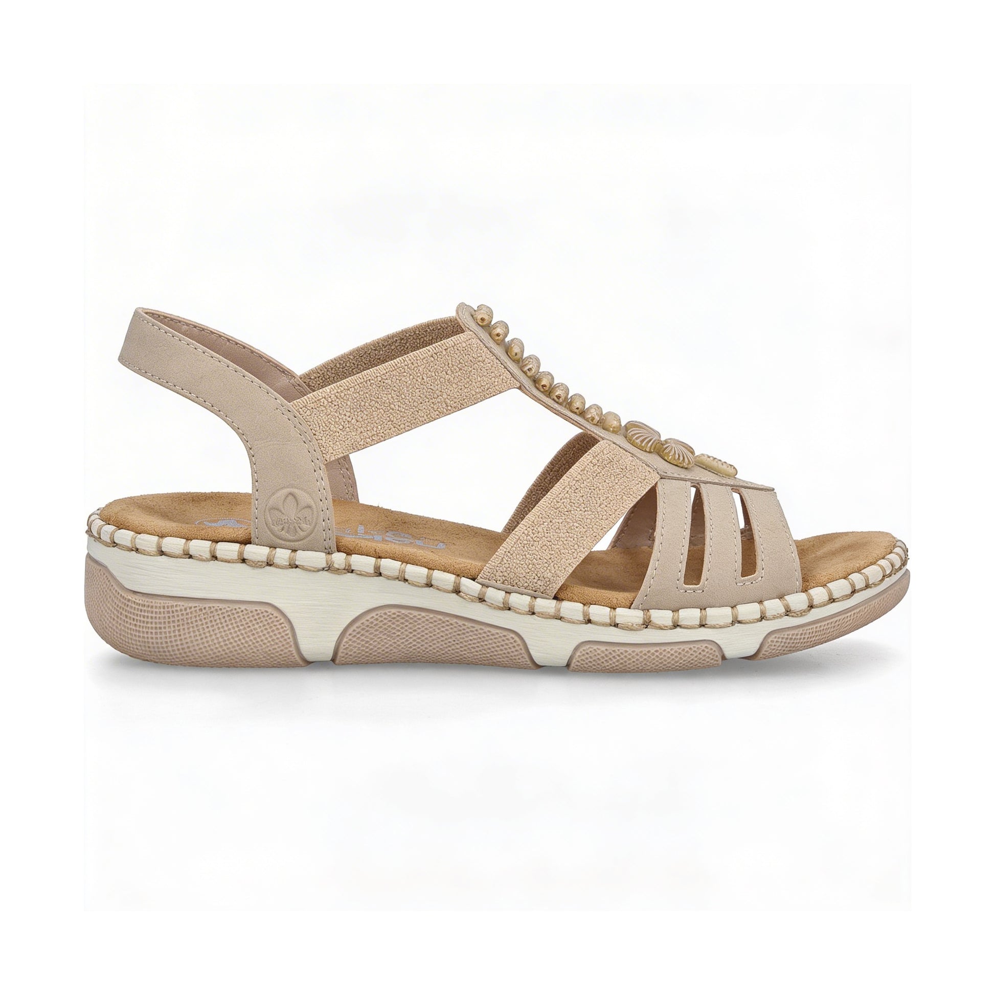 Rieker 66201 Womens Slingback Sandals Cream