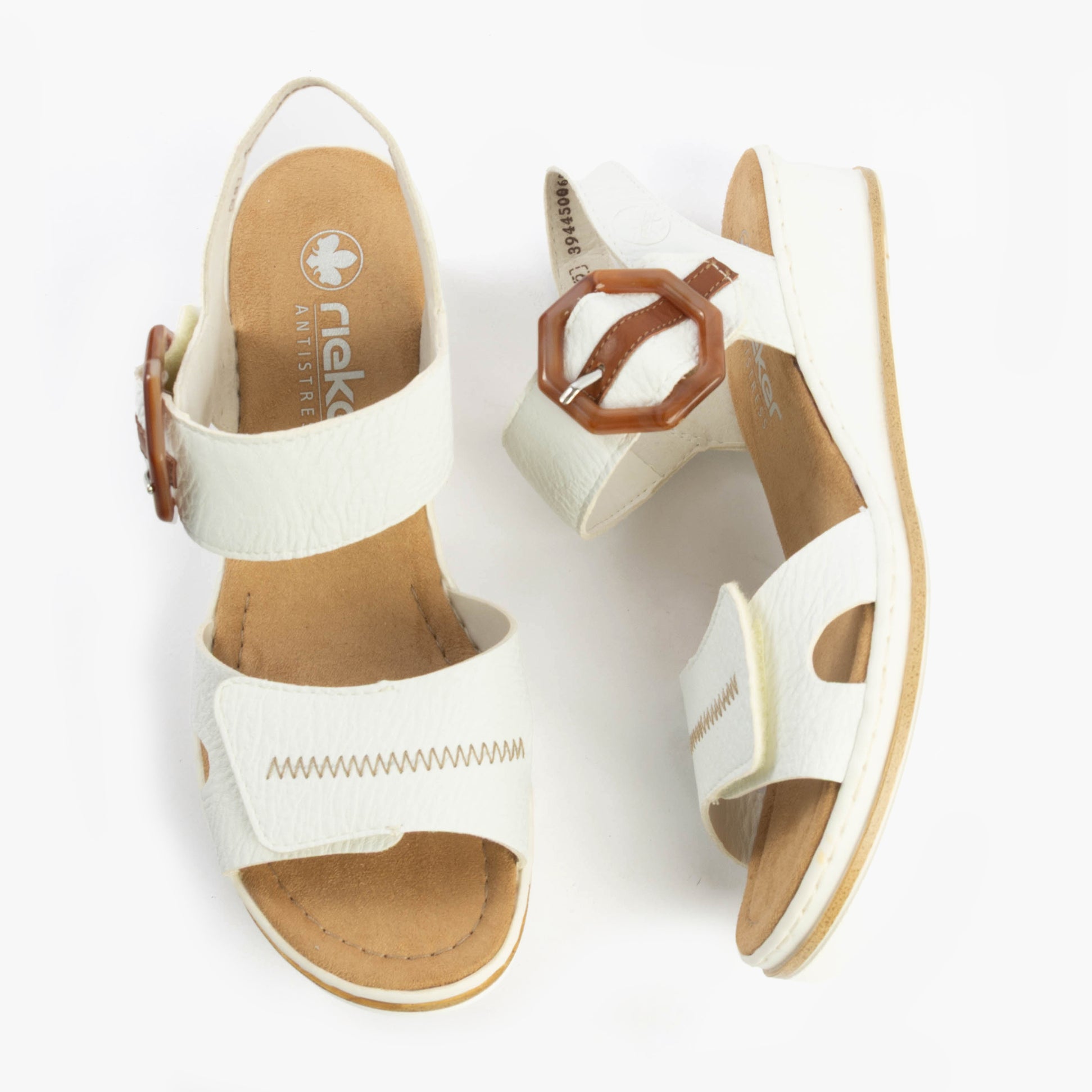 Rieker 67476-83 Womens Sandals White Combination