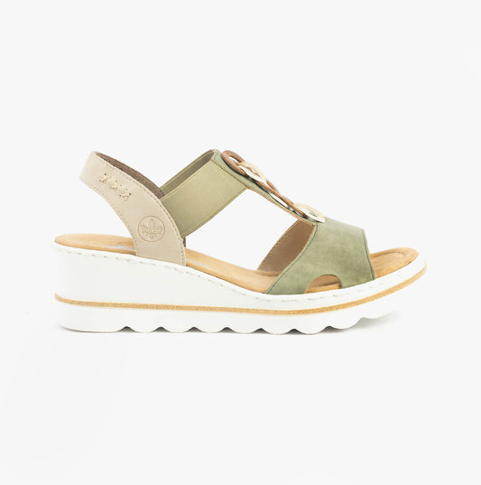 67498-52 Womens Sandals Green Combination