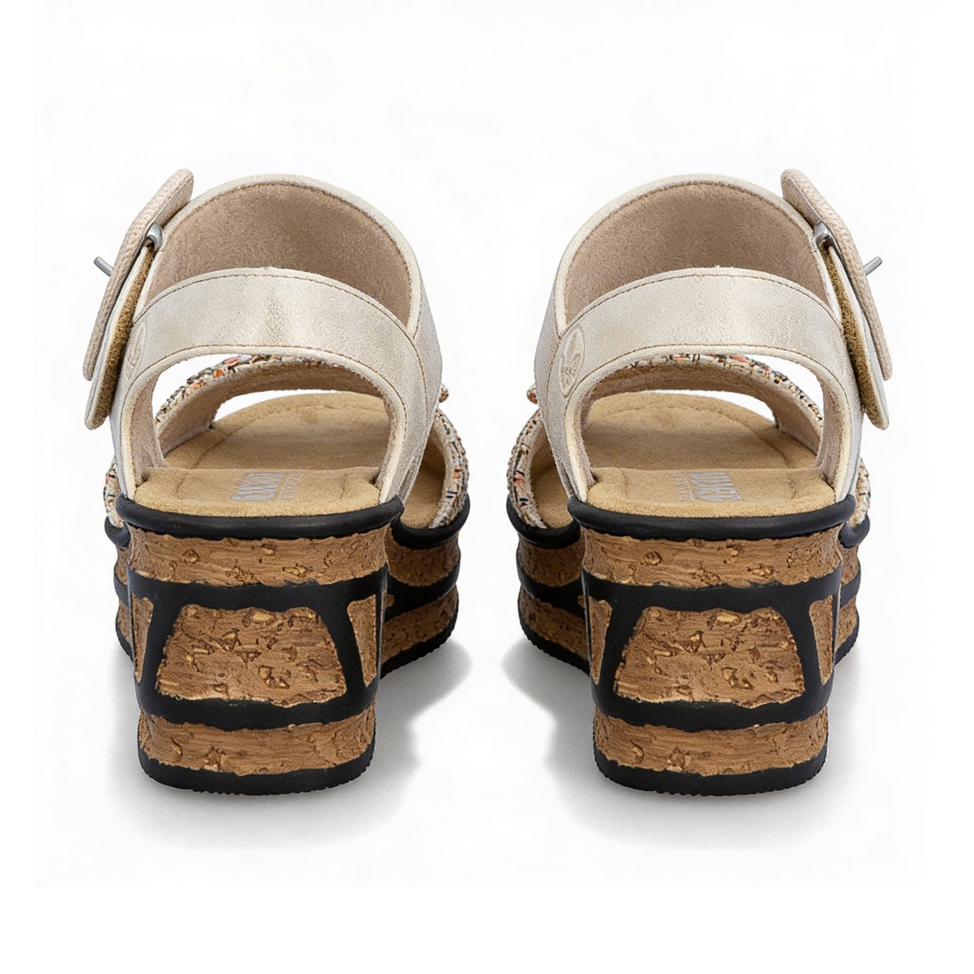 Rieker 68172 Womens Ankle Strap Sandals Oyster Pearl