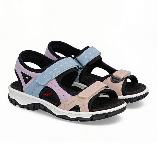 Rieker 68866 Womens Walking Sandals Black/Multi
