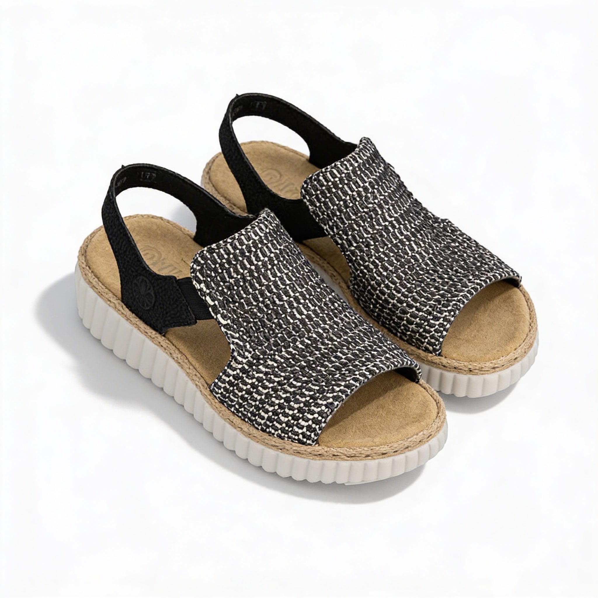 Rieker RACHEL Womens Wedge Sandals Black
