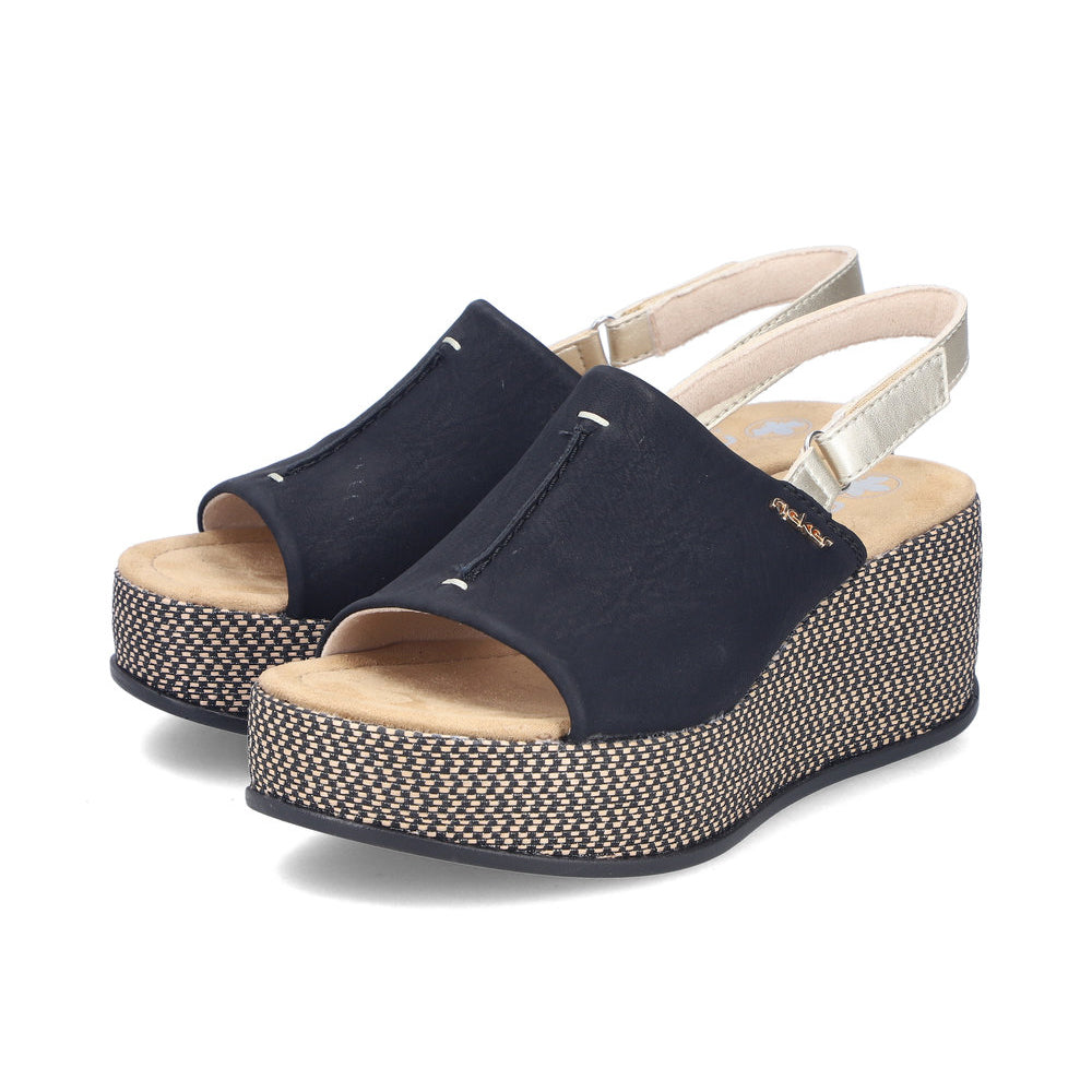 Rieker 69460 Womens Slingback Sandals Black