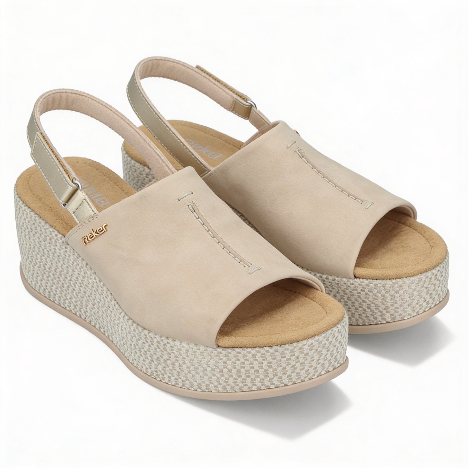 Rieker 69460 Womens Slingback Sandals Beige
