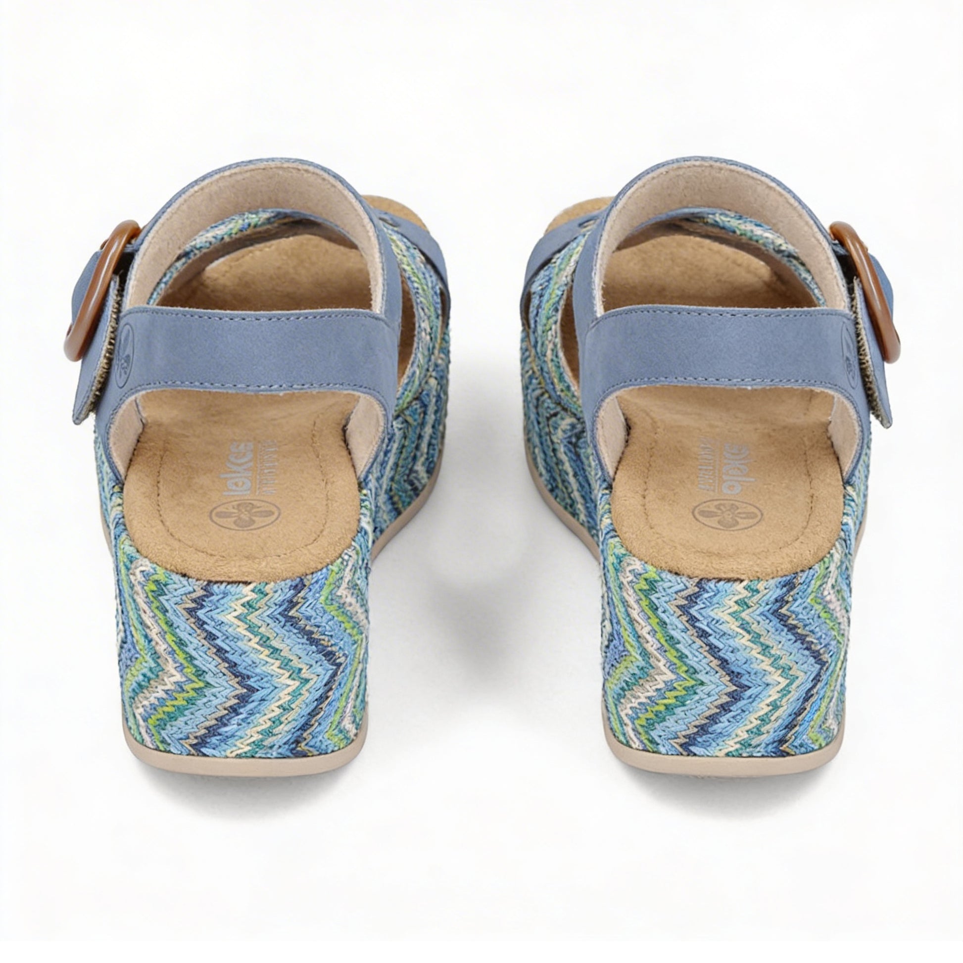 Rieker 69469 Womens Ankle Strap Sandals Blue
