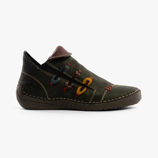 Rieker 72581 Womens Ankle Boots Olive