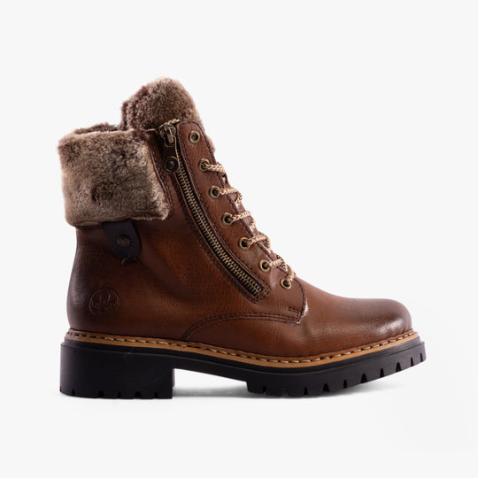 Rieker 72608 Womens Biker Boots Brown