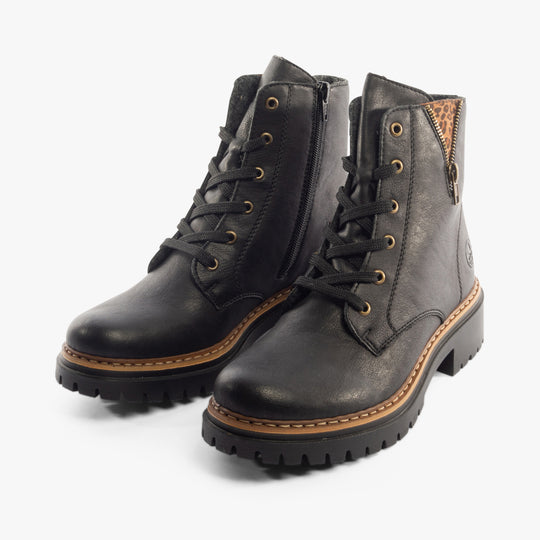 Rieker 72617 Womens Biker Boots Black