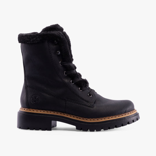 Rieker 72625 Womens Biker Boots Black