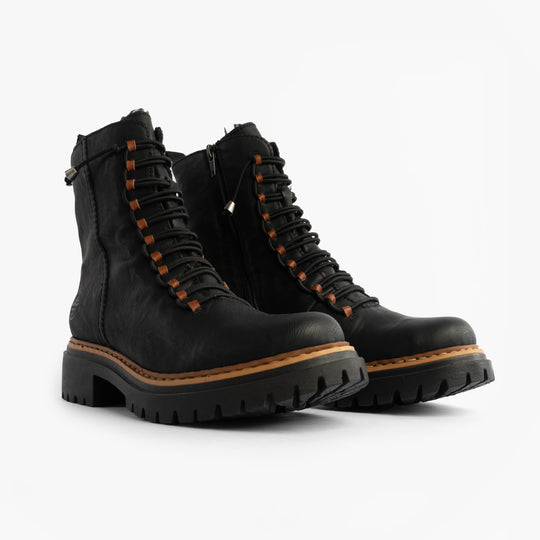Rieker 72653 Womens Biker Boots Black