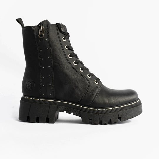 Rieker 74044 Womens Biker Boots Black