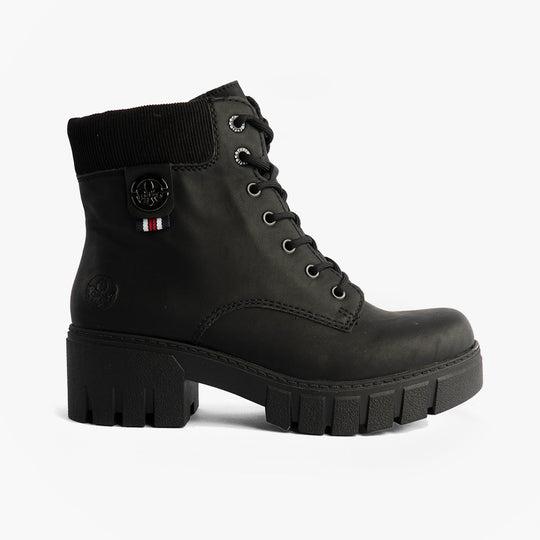Rieker 74532 Womens Biker Boots Black