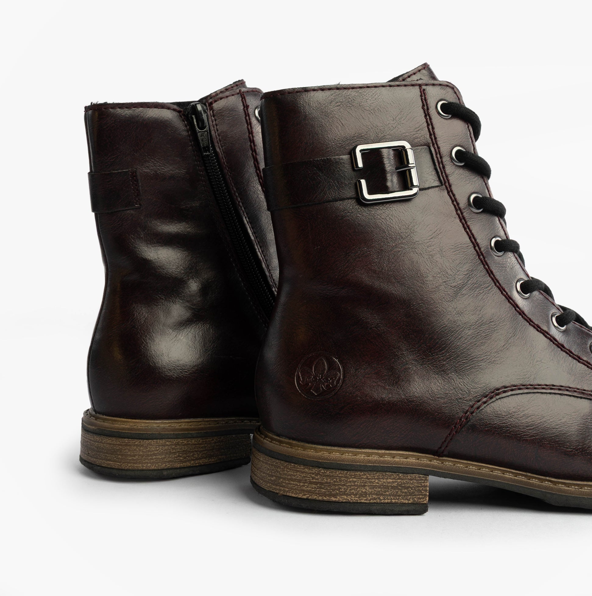 Rieker 74802-35 Womens Boots Red Combination