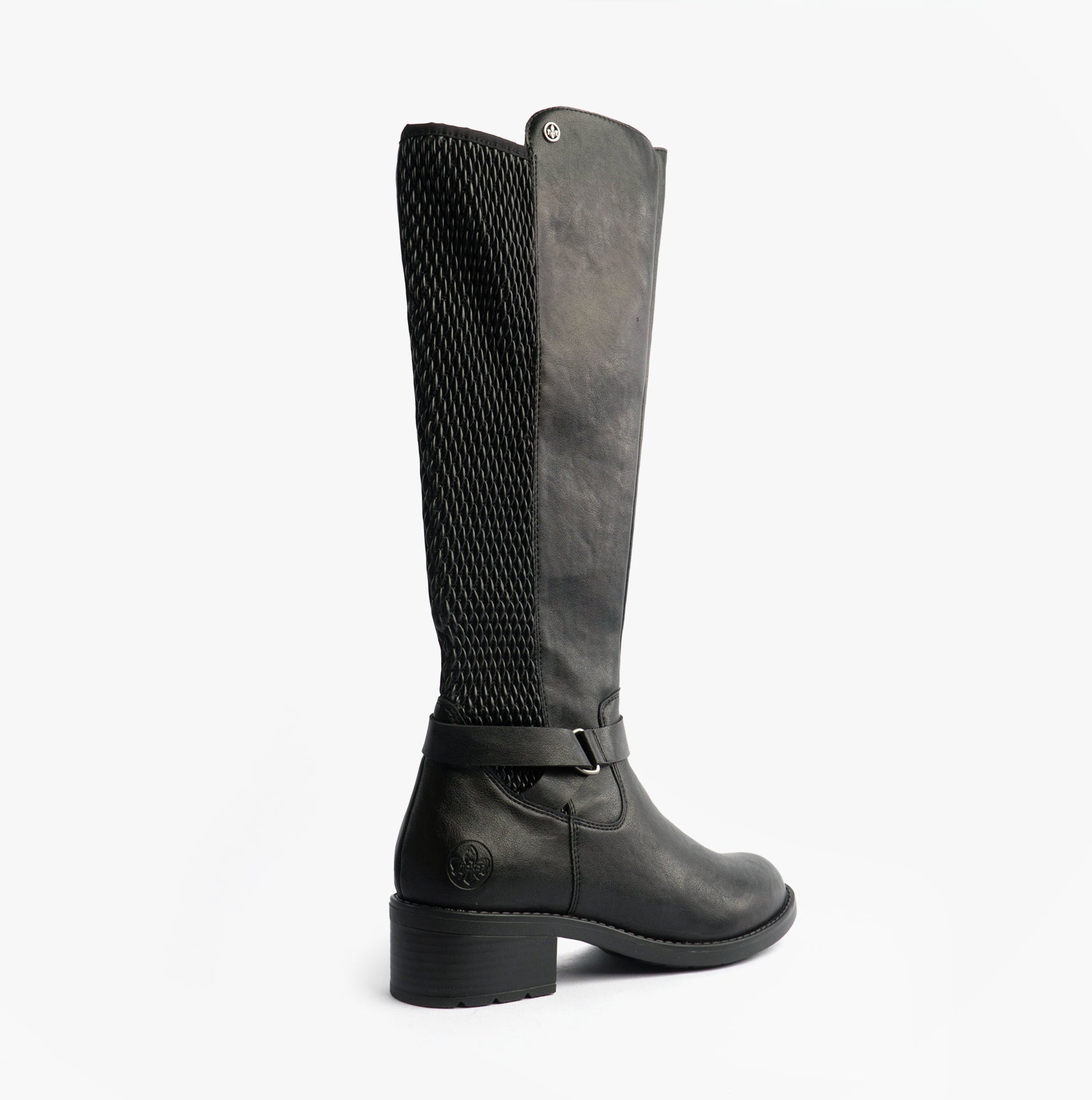 Rieker Womens Leather Tall Knee High Boots Black