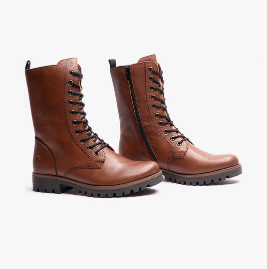 Rieker 78544-25 Womens Leather Mid-Calf Boots Brown